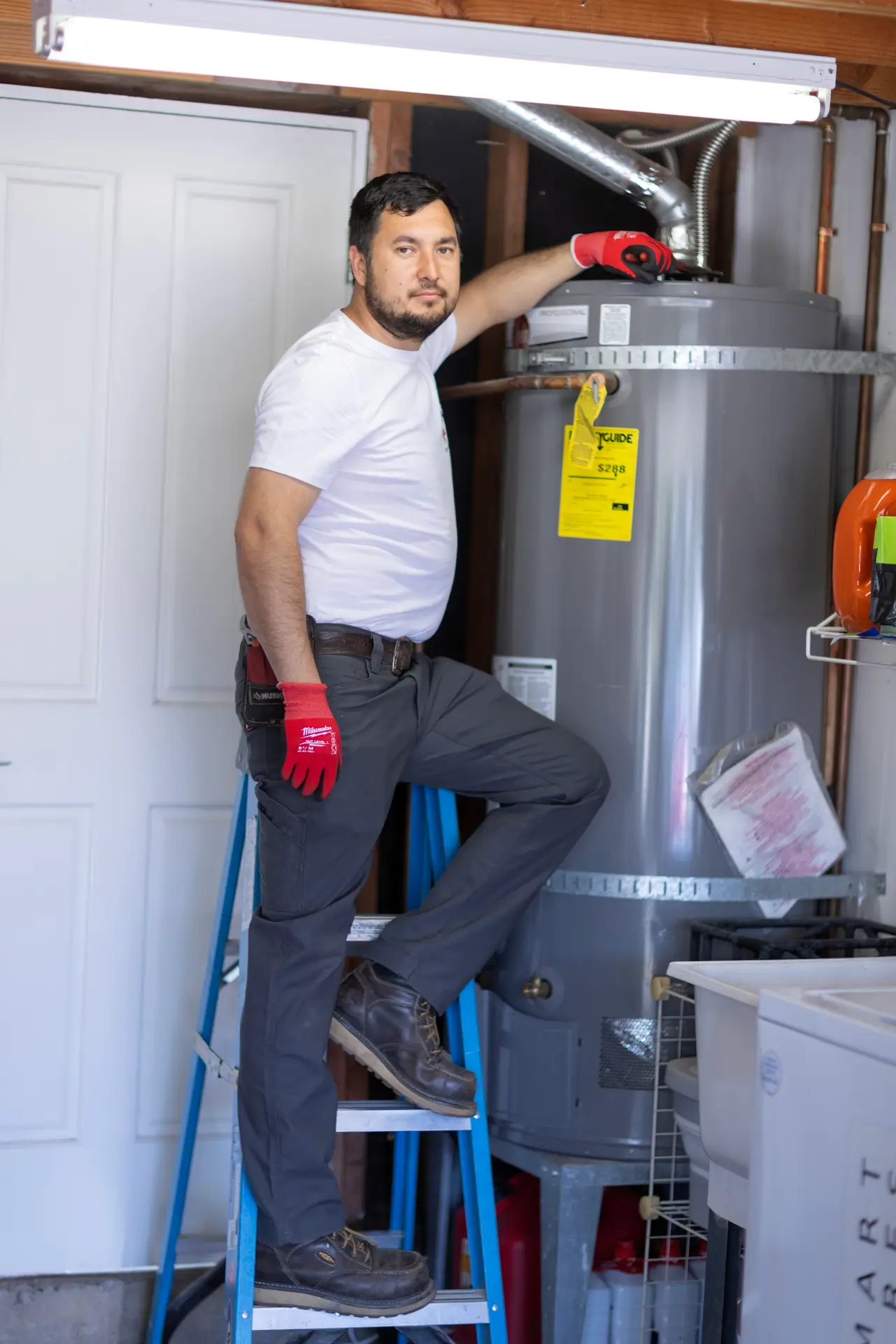 Tank water heater service and installation